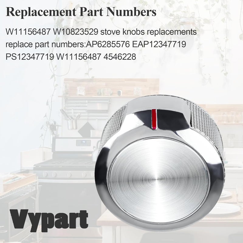 Vypart W10823529 Oven Stove Control Knob - for Whirlpool KitchenAid Range - Replaces AP6285576 PS12347719 4546228 W11156487 2pcs - Image 4